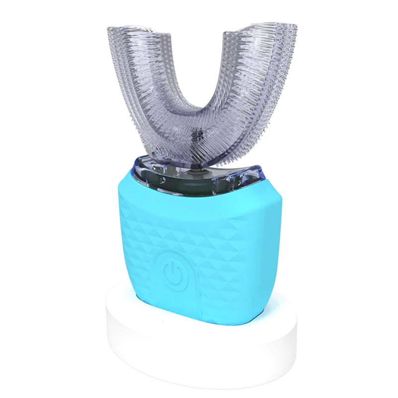 U-shaped sonic toothbrush in blue