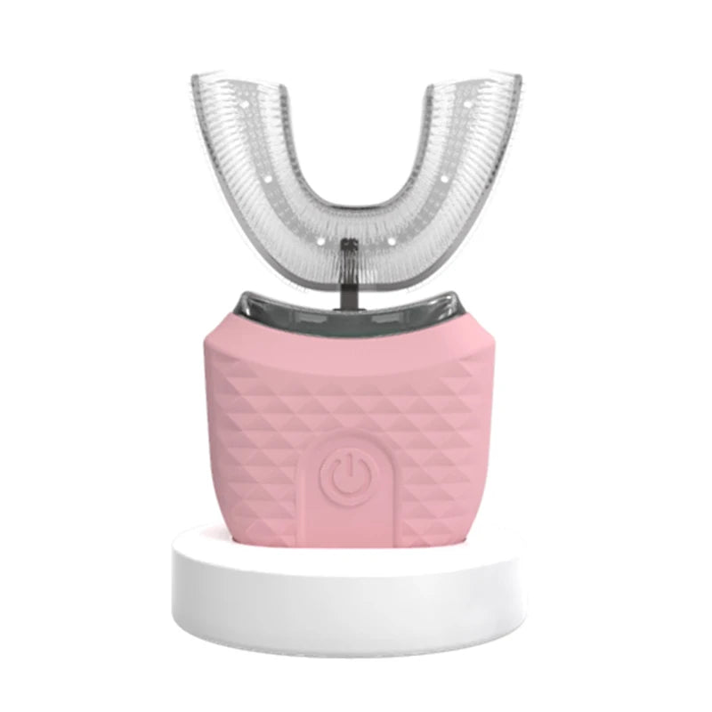 U-shaped sonic toothbrush in pink