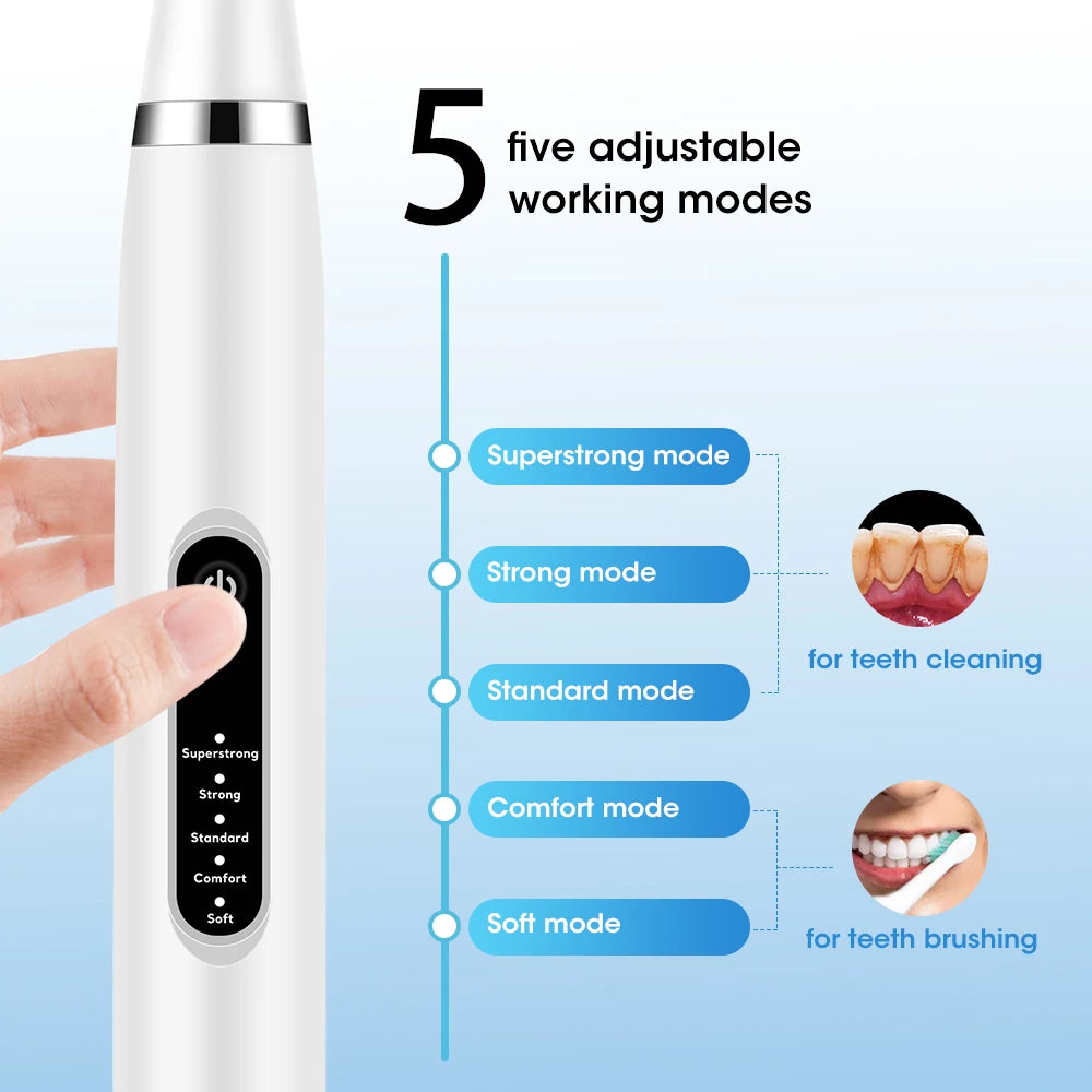 Five cleaning and brushing modes